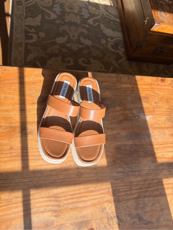 Steve Madden Shoes - Steve Madden Cognac Double-Strap Slide Sandals